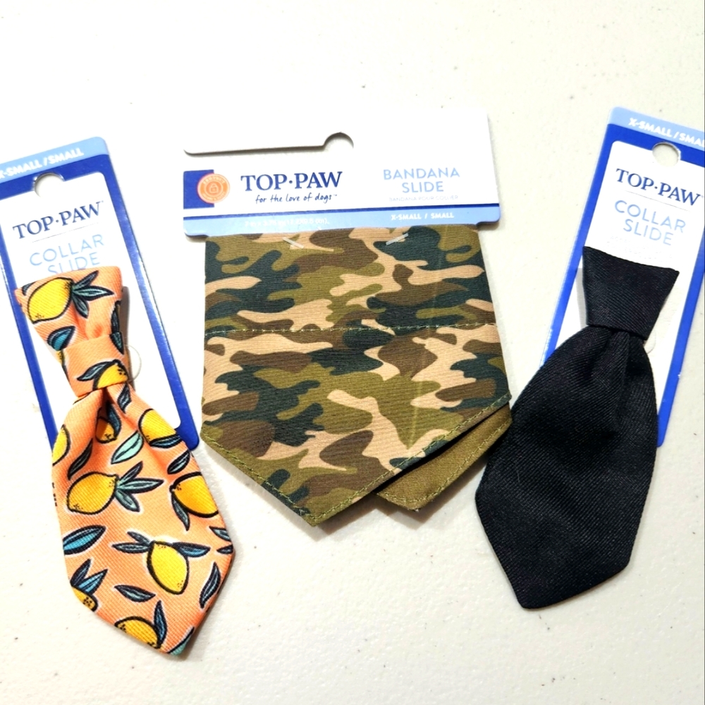 Top Paw Collar Slides/Accessories for Dogs, Bundle, XS/SM